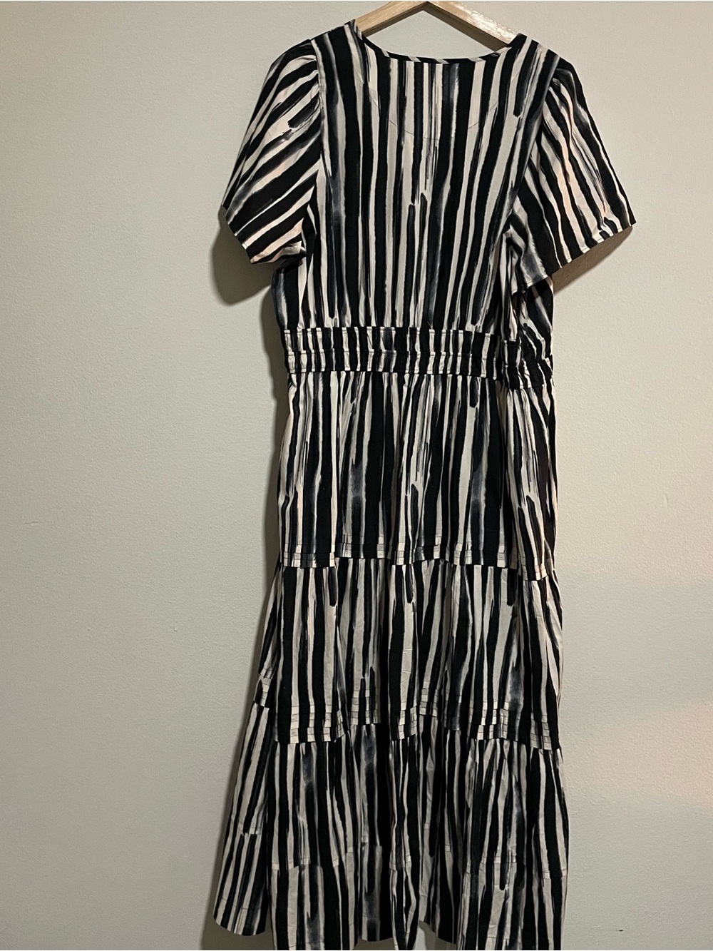 Anthropologie The Somerset Black Maxi Dress Cotton Tiered Carbon, Size 2x - Picture 2 of 5